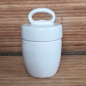 Antique English Porcelain Egg Coddler Covered Egg Cup White